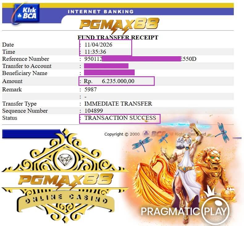 Bukti transfer kemenangan gue dari Live22