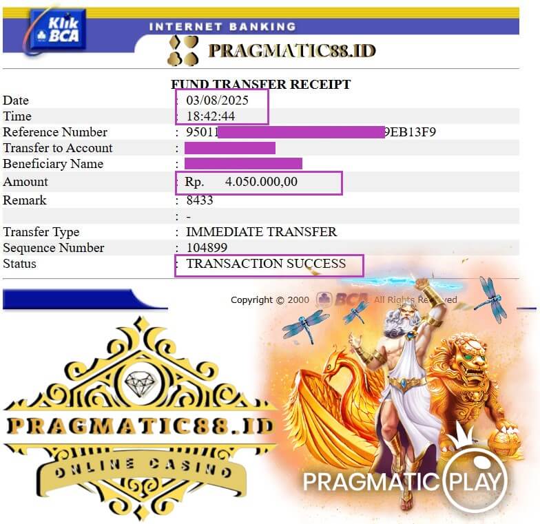 Bukti transfer kemenangan gue dari Live22