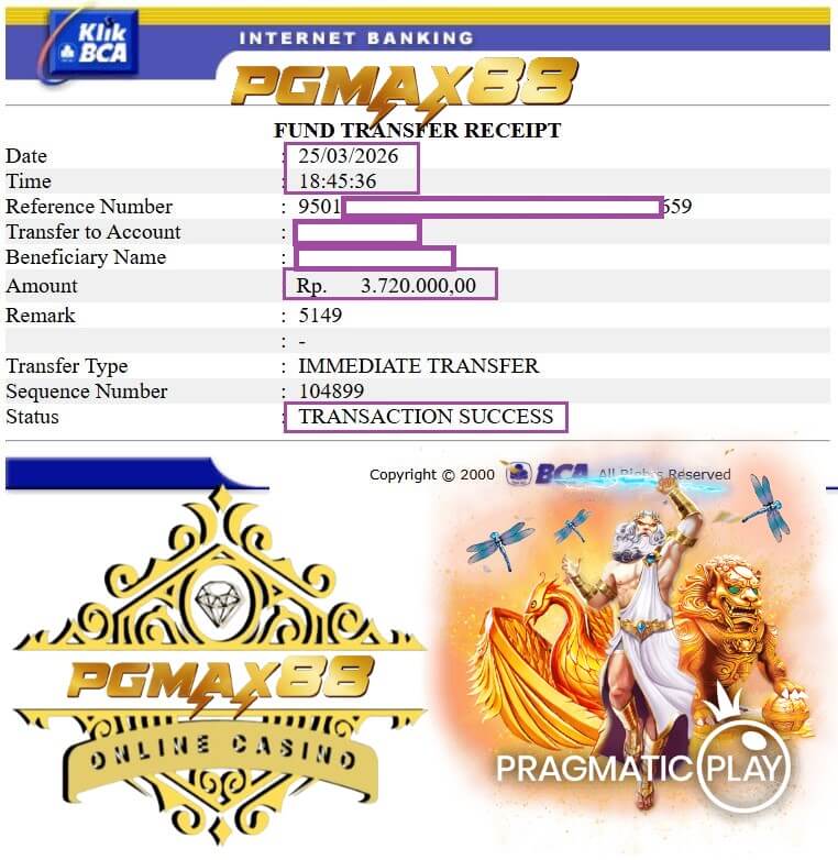 Slip transfer bank bukti kemenangan gue dari grind semalam