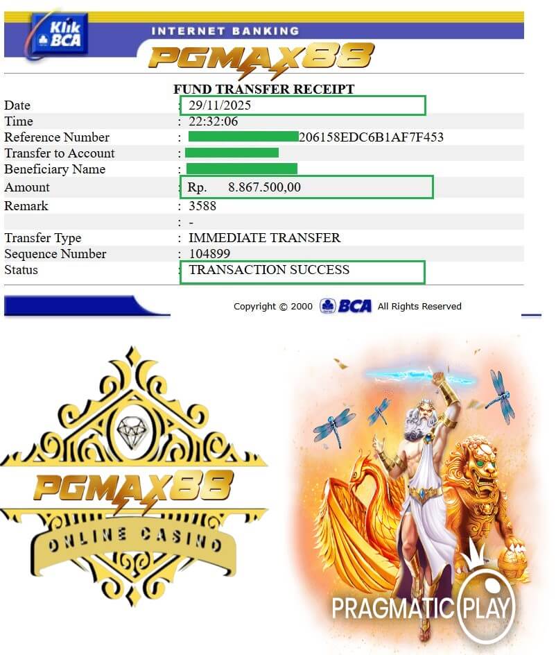 Bukti transfer kemenangan gue dari sesi grind LPE88