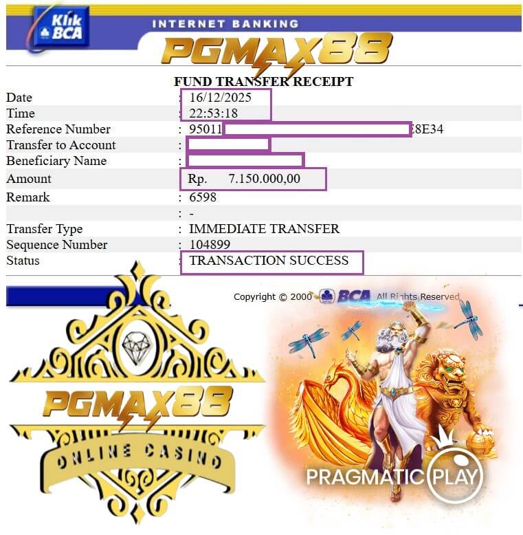 Slip transfer bank bukti payout gue dari sesi Mega888, nominalnya bikin senyum sendiri