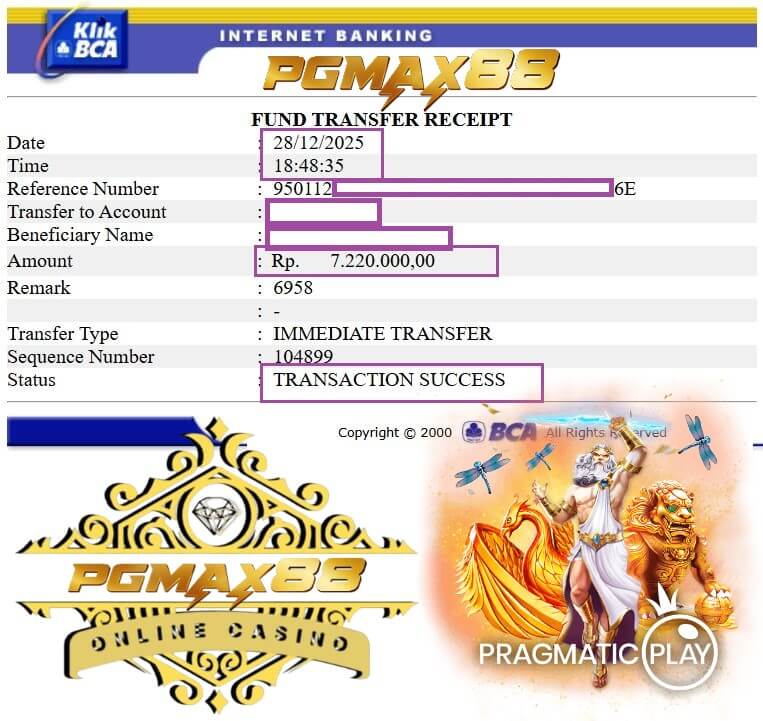 Bukti transfer kemenangan gue yang bikin merinding