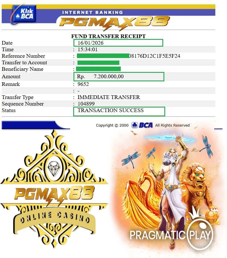 Bukti transfer kemenangan gue dari rival