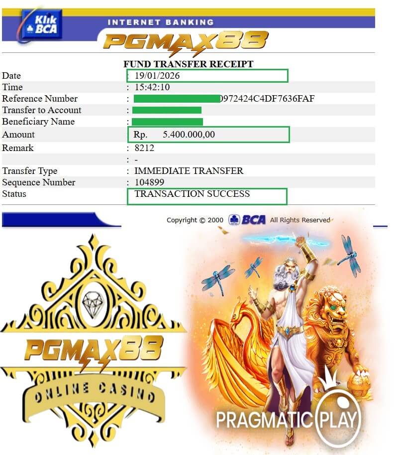 Bukti transfer jackpot Live22 ke rekening bank gw