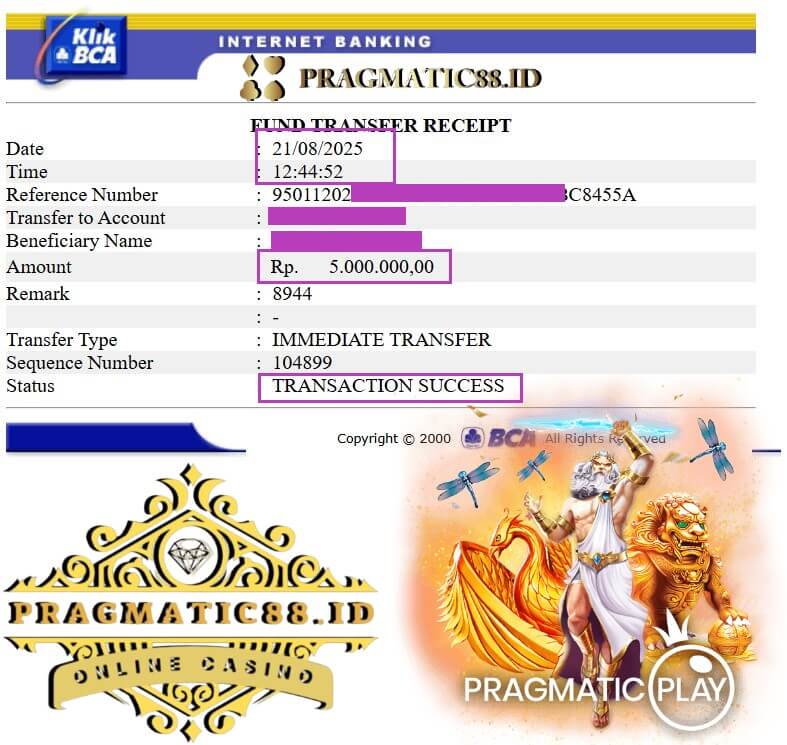 Bukti transfer kemenangan Live22 gue yang bikin senyum lebar