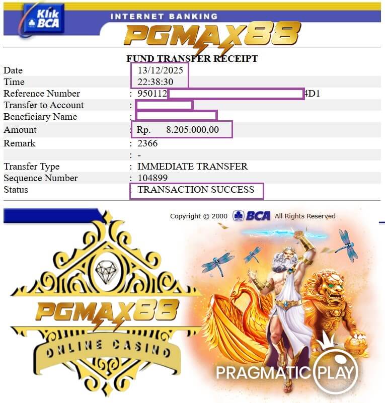 Bukti transfer jackpot Habanero tengah malem