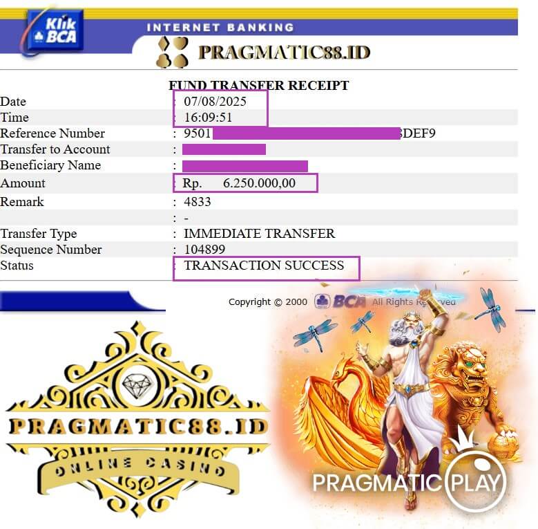 Bukti pembayaran jackpot gue