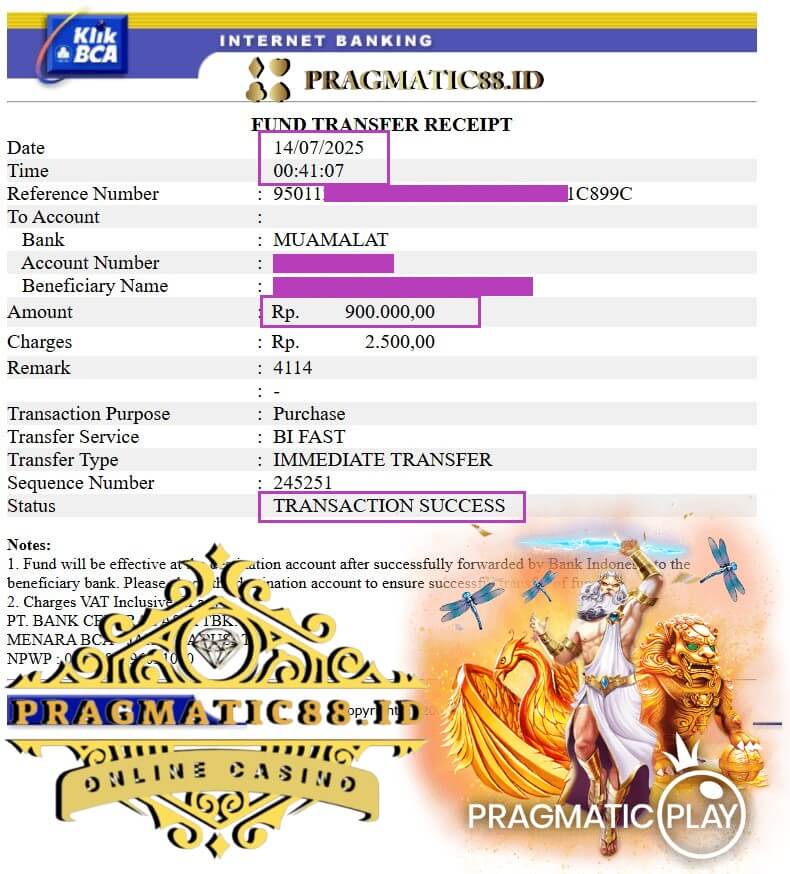 Bukti transfer bank gw setelah menang besar di 918Kiss