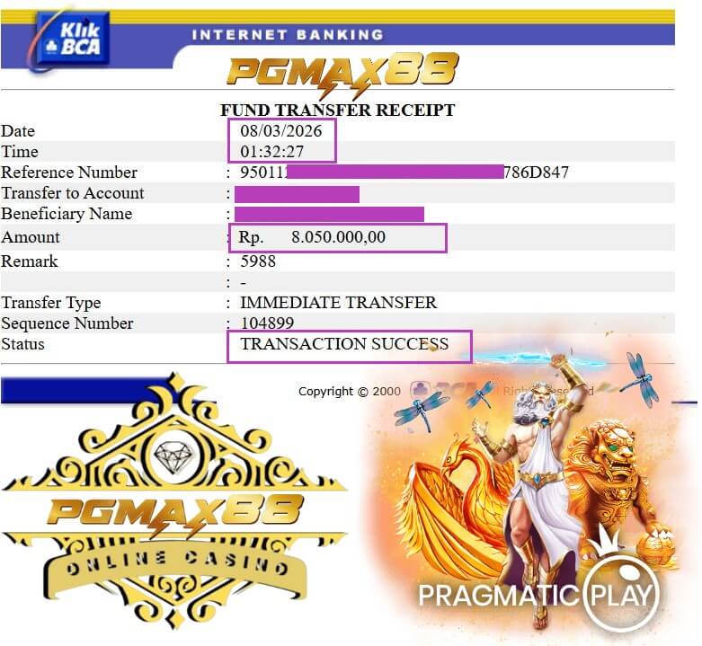 Slip transfer bank bukti kemenangan gue di 918Kiss