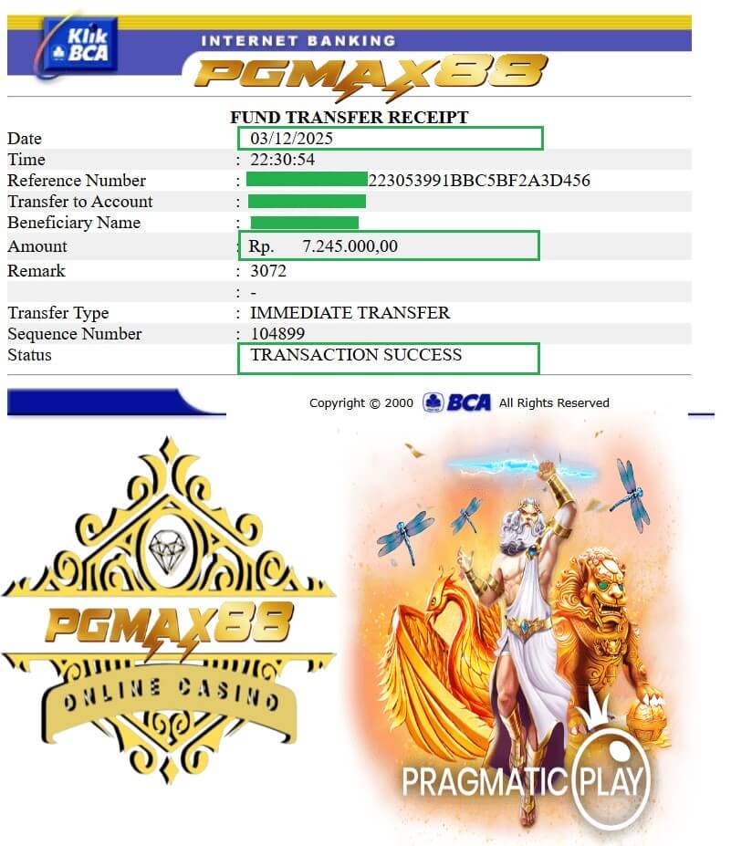 Slip transfer bank bukti payout gue