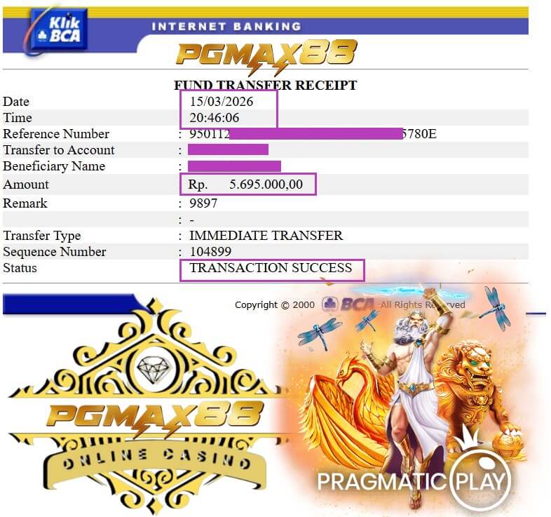 Bukti transfer kemenangan gue dari NTC33
