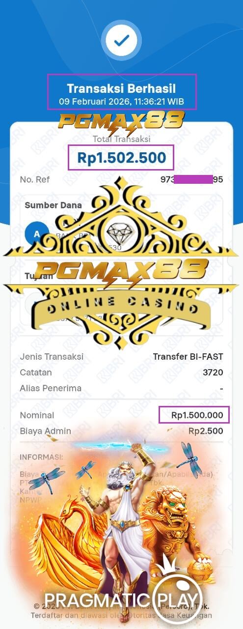 Slip transfer bank bukti kemenangan gue