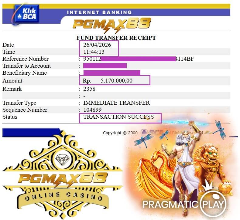 Bukti payout kemenangan NTC33