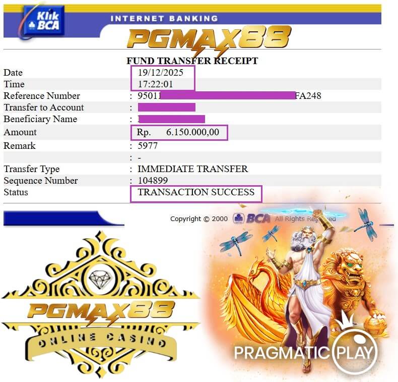 Slip transfer bukti kemenangan slot gue