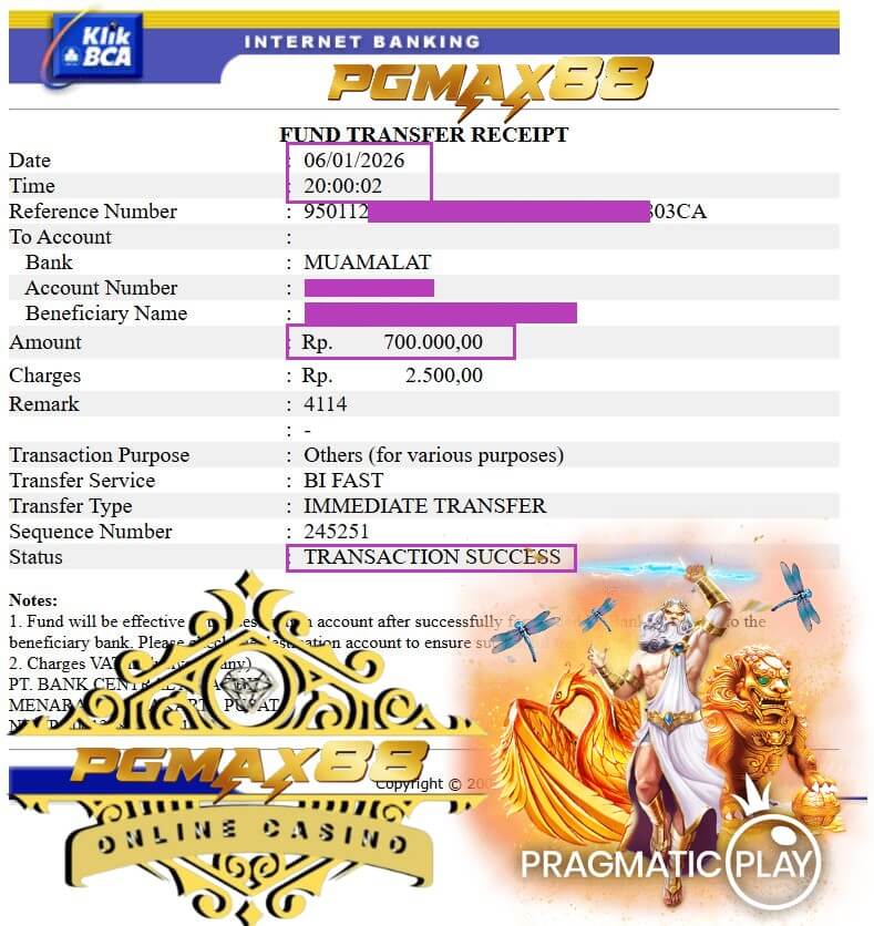 Bukti transfer 500K dari rival yang kalah