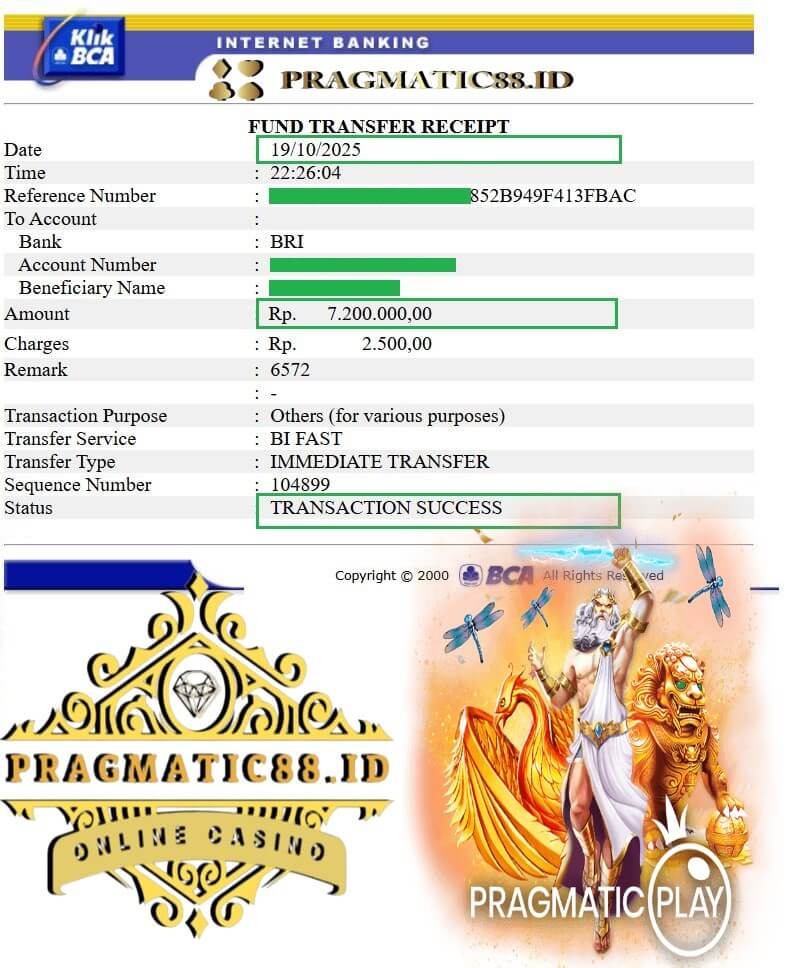 Bukti transfer kemenangan gue dari rival