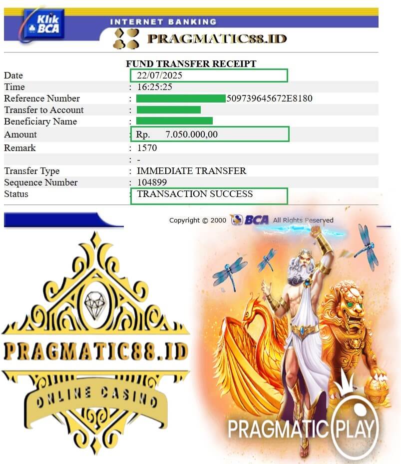 Bukti pembayaran jackpot gue