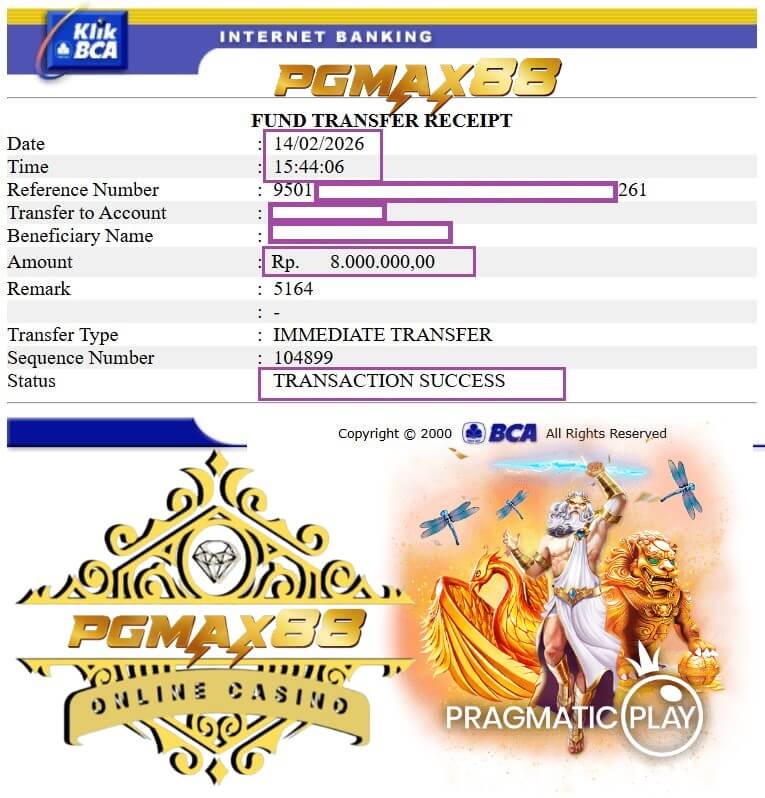 Bukti transfer jackpot dari 918KISS