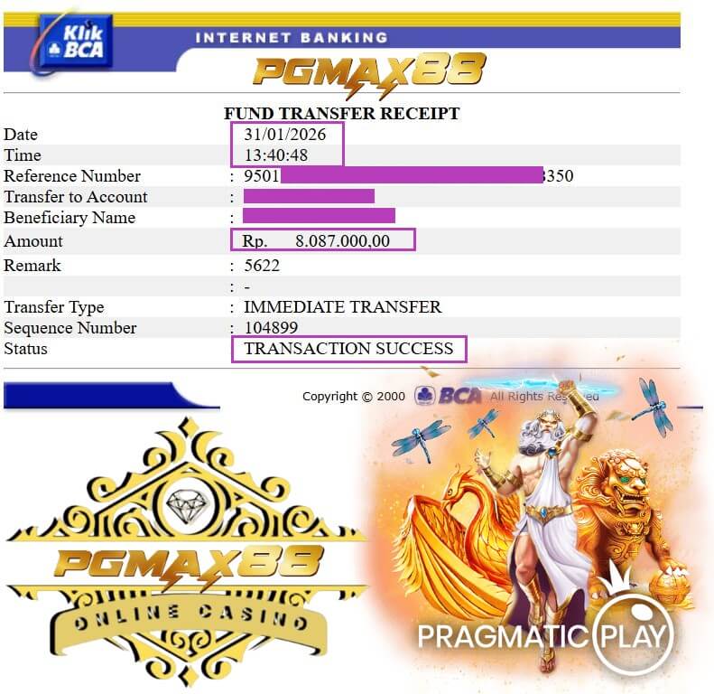 Bukti transfer kemenangan gue dari bandar