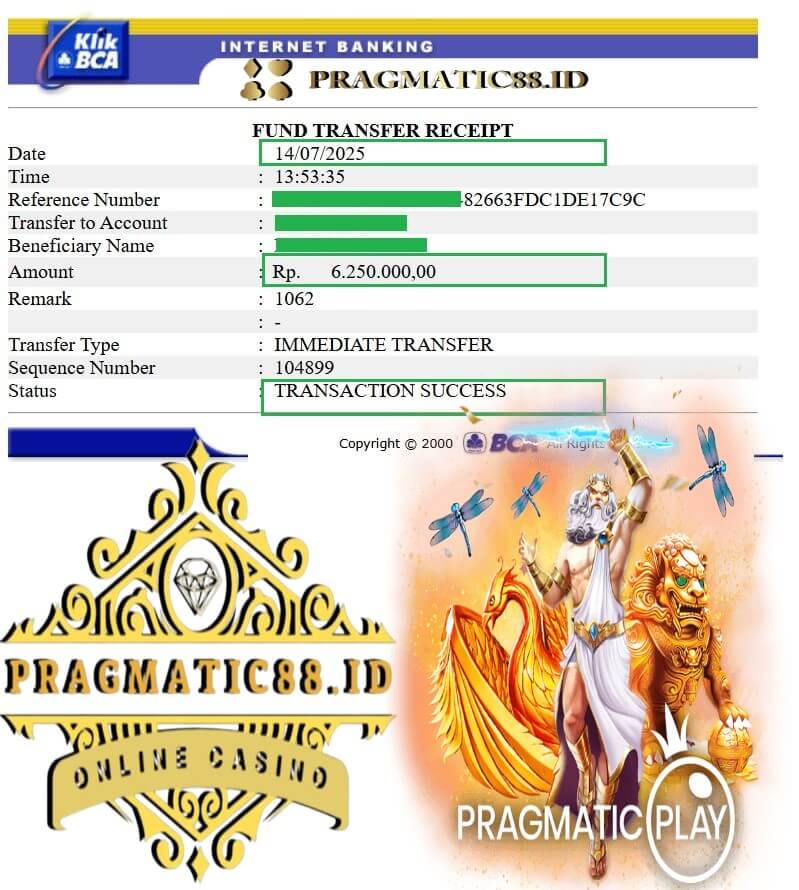 Bukti kemenangan Sophie Davis di LPE88