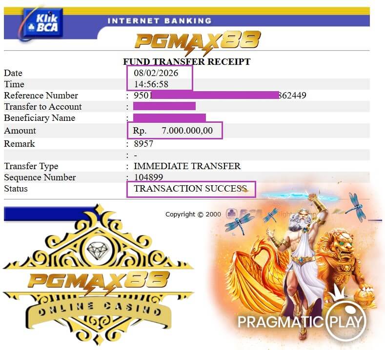 Slip transfer bukti kemenangan jackpot 918Kiss