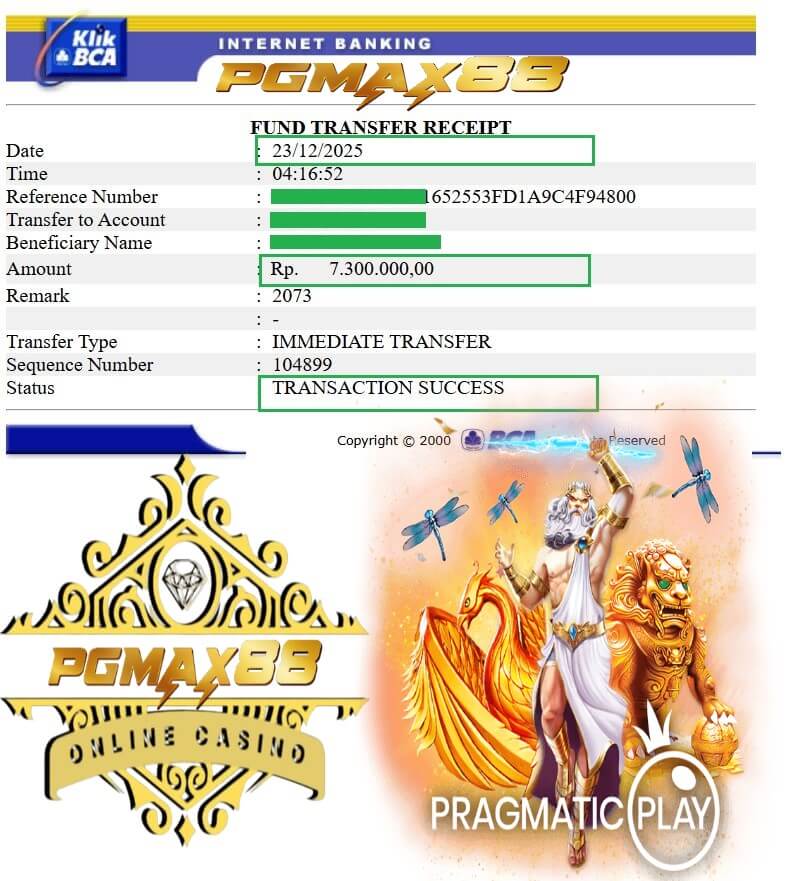 Slip transfer bank bukti kemenangan gue di Joker123