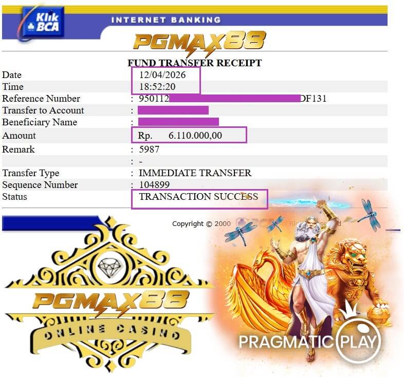 Bukti transfer kemenangan gue dari NTC33