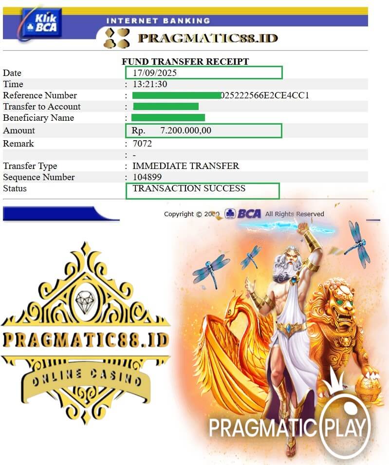 Bukti transfer kemenangan gue dari LPE88