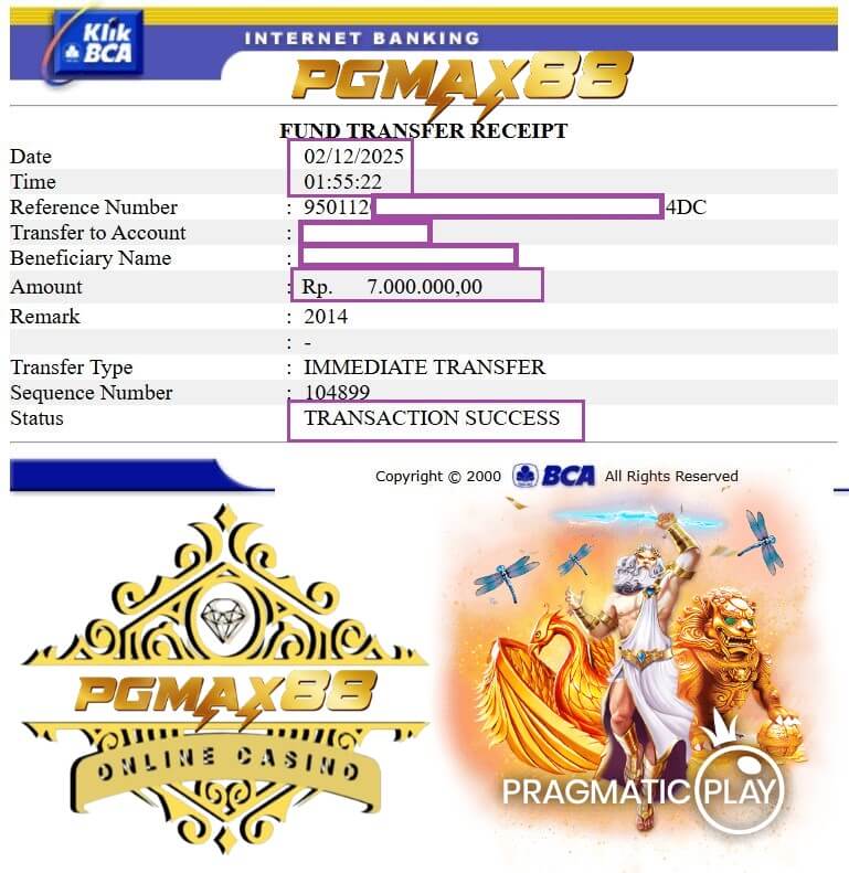 Bukti transfer kemenangan gue yang bikin lega