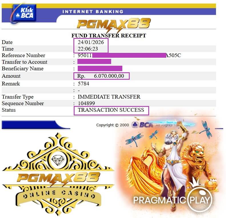 Bukti transfer kemenangan gue dari Live22