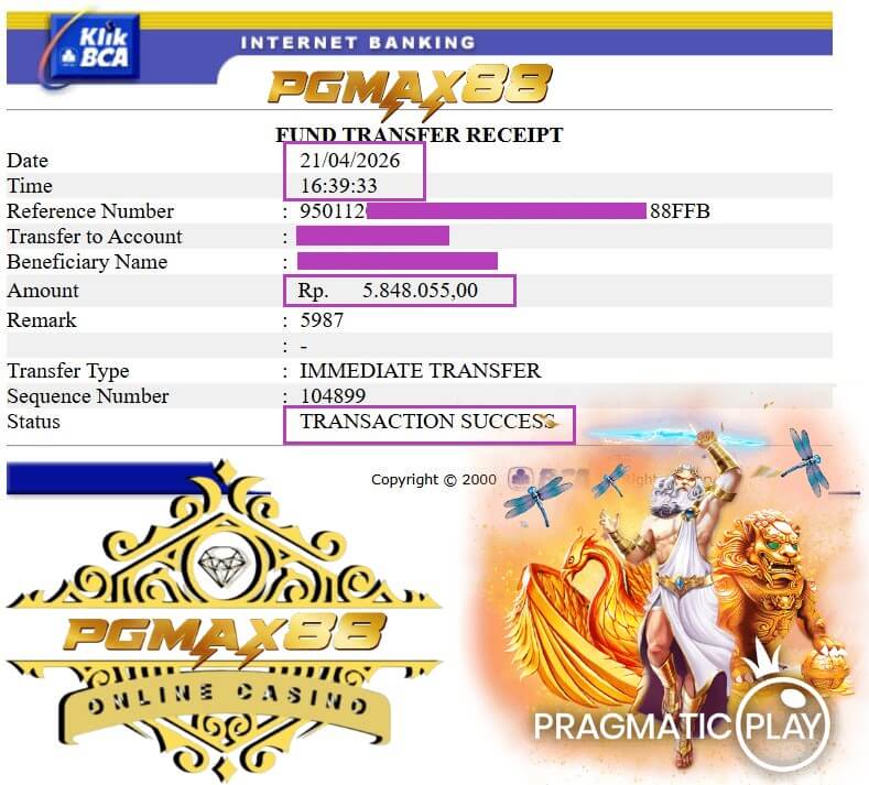 Slip transfer bank bukti jackpot gue, nominalnya bikin senyum lebar!