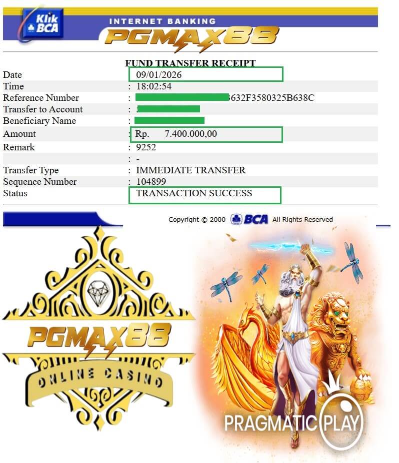 Bukti transfer kemenangan gue dari 918Kiss