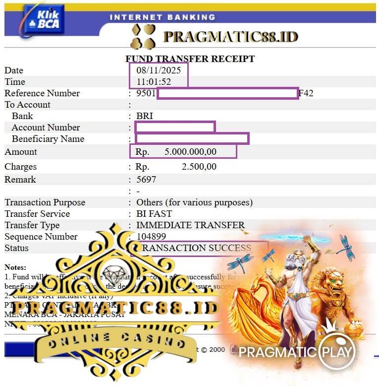 Bukti transfer jackpot gue yang bikin merinding