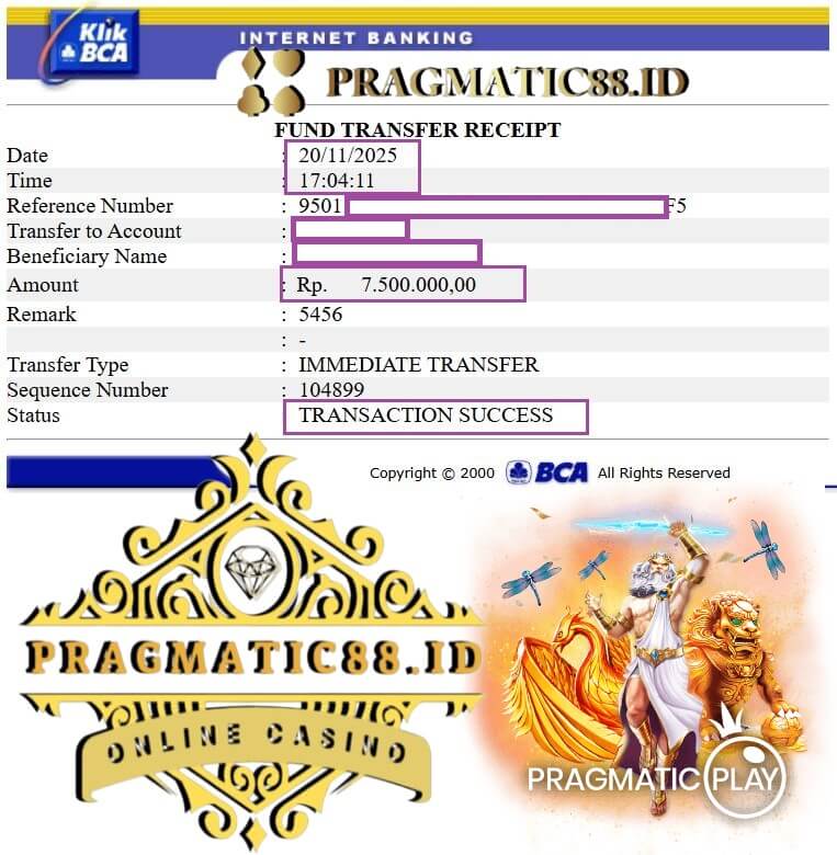 Bukti transfer kemenangan gue yang bikin merinding