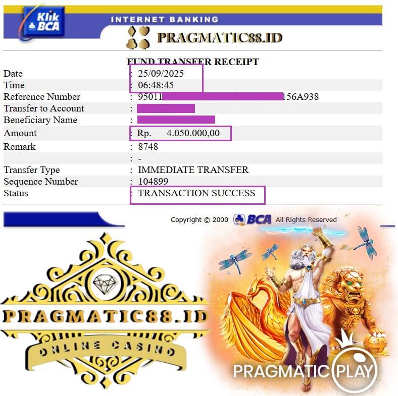 Bukti transfer jackpot 918Kiss