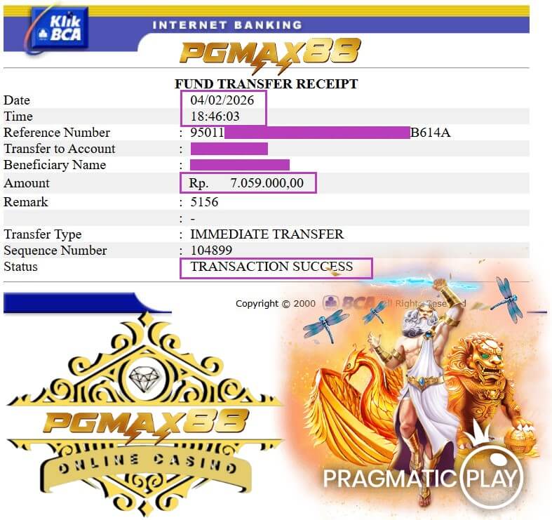 Slip transfer bukti kemenangan jackpot Joker123