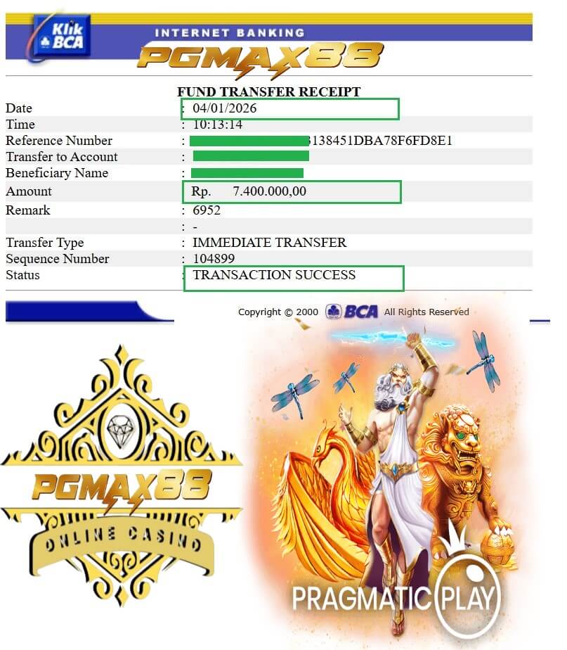 Slip transfer bukti jackpot Joker123