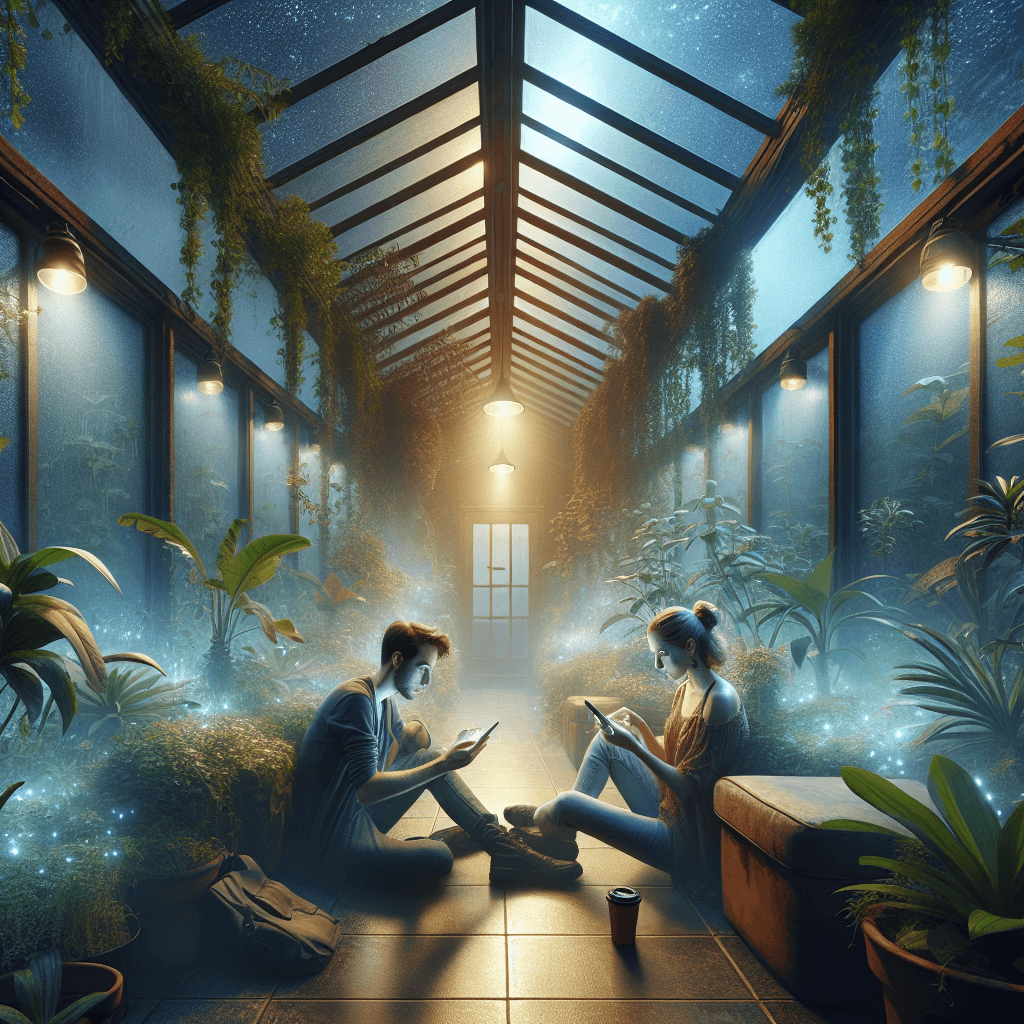 Gambar greenhouse berantakan diterangi cahaya bulan, persis kayak di game!