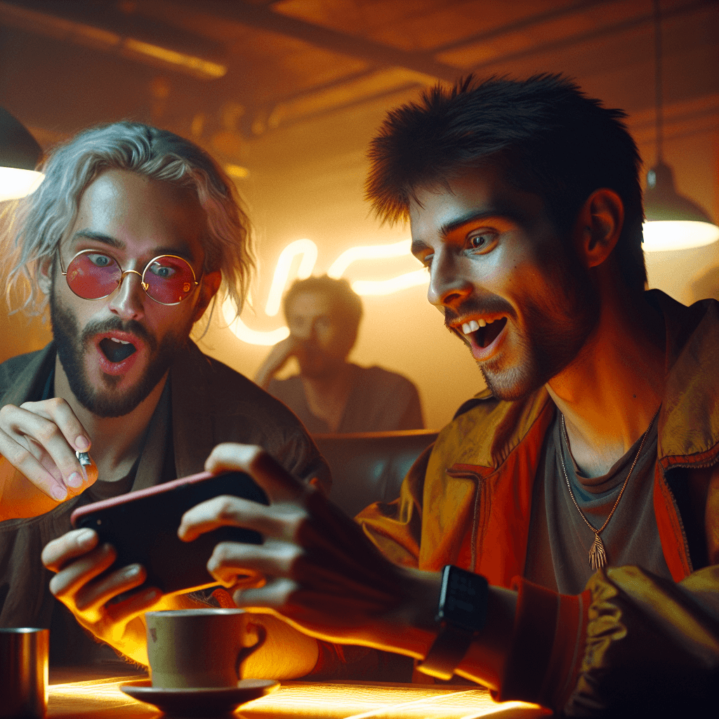 Suasana cyberpunk café tempat gue menang besar