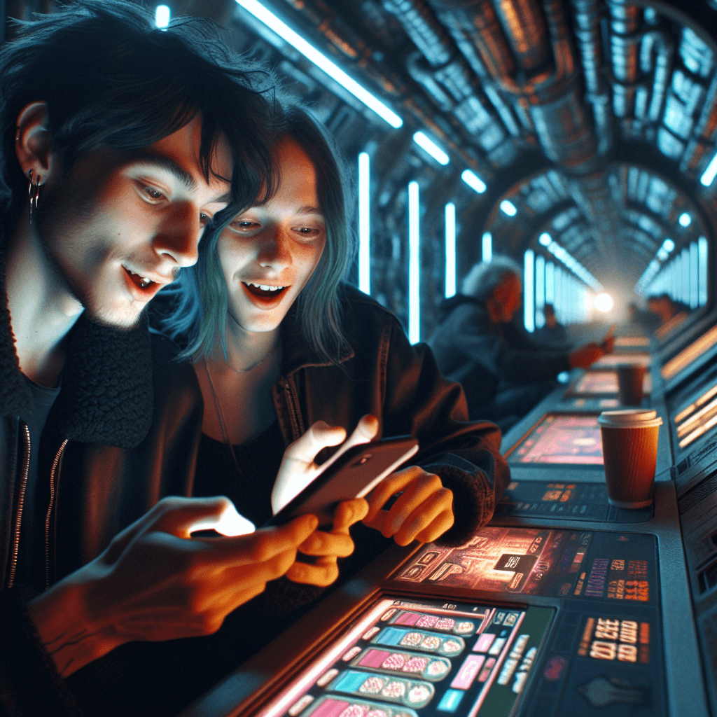 Gambar suasana game kasino yang intense di stasiun luar angkasa